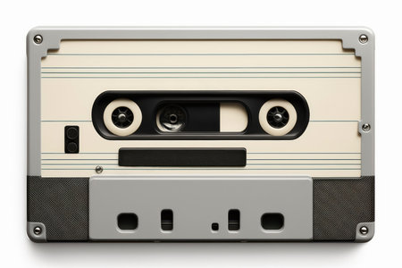 Old cassette tape isolated on white. Generative AIの素材