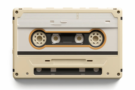 Old cassette tape isolated on white. Generative AIの素材