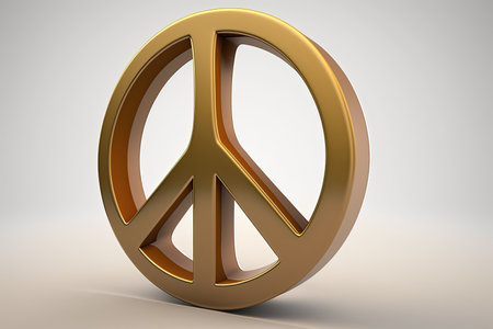Peace symbol. 3D rendering. Generative AIの素材