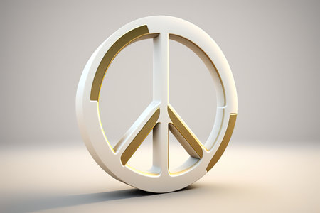 Peace symbol. 3D rendering. Generative AIの素材
