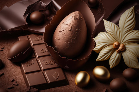 Easter chocolate figures. Generative AIの素材