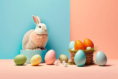 Easter holiday background. Generative AIの素材
