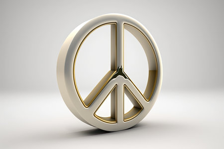 Peace symbol. 3D rendering. Generative AIの素材