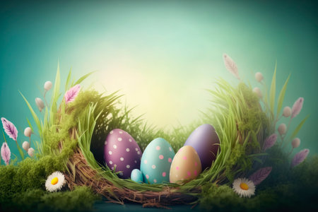 Easter holiday background. Generative AIの素材