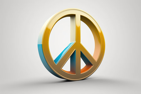Peace symbol. 3D rendering. Generative AIの素材