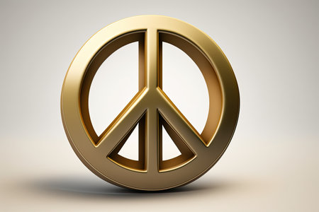 Peace symbol. 3D rendering. Generative AIの素材