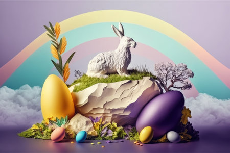 Easter holiday background. Generative AIの素材