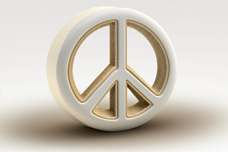 Peace symbol. 3D rendering. Generative AIの素材