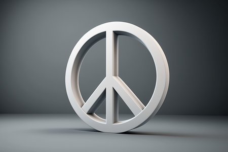 Peace symbol. 3D rendering. Generative AIの素材