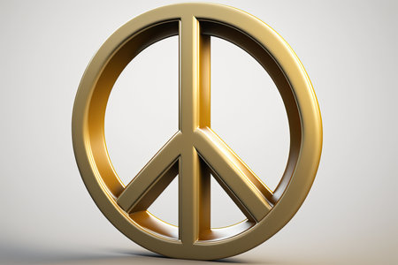 Peace symbol. 3D rendering. Generative AIの素材