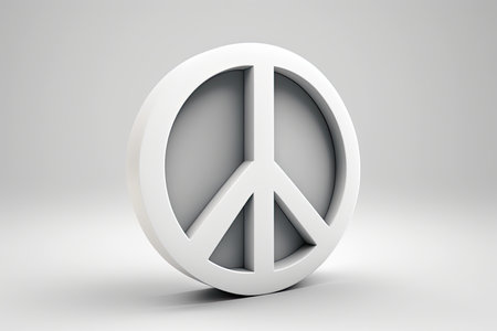 Peace symbol. 3D rendering. Generative AIの素材