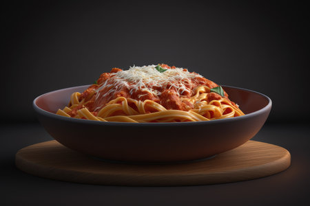 Delicious freshly prepared Italian pasta dish. Generative AIの素材