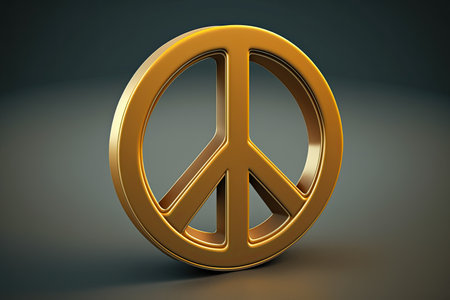 Peace symbol. 3D rendering. Generative AIの素材