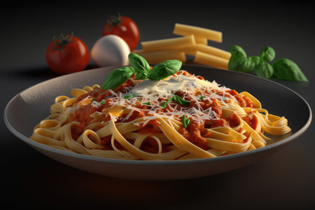 Delicious freshly prepared Italian pasta dish. Generative AIの素材