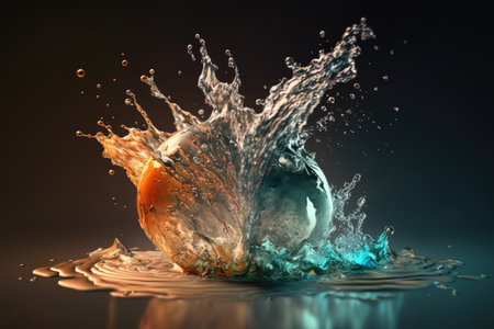 Water splash. Generative AIの素材