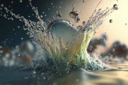 Water splash. Generative AIの素材