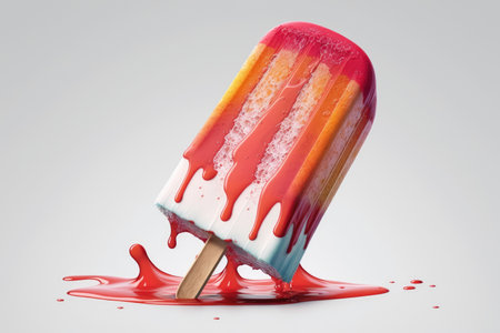 Ice popsicle isolated on white. Generative AIの素材