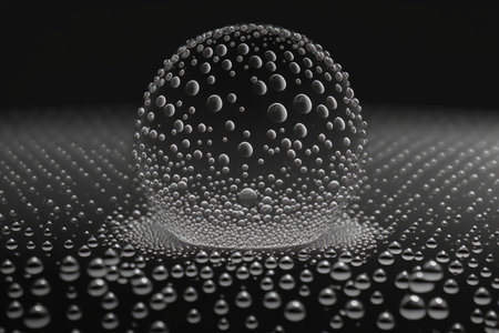 Water drops on glass. Generative AIの素材