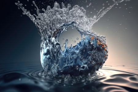Water splash. Generative AIの素材
