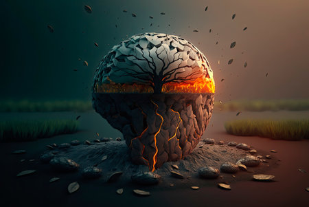 Abstract concept of mental health. Generative AIの素材