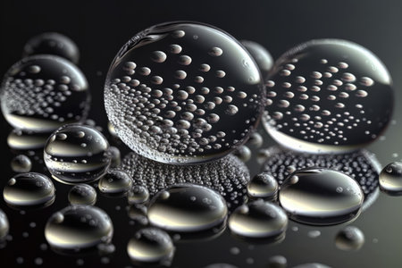 Water drops on glass. Generative AIの素材