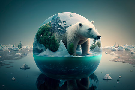 Concept of climate change and environmental destruction. Generative AIの素材