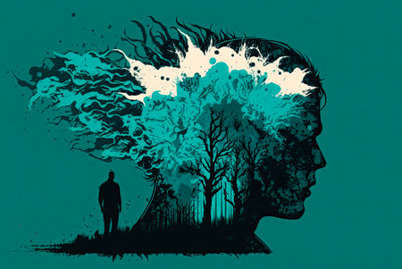 Abstract concept of mental health. Generative AIの素材
