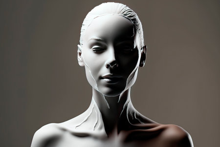 Portrait of a beautiful young woman. Beauty and skin care concepts. Generative AIの素材