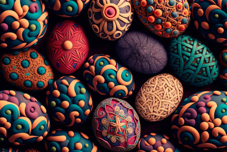 Easter eggs pattern. Generative AIの素材