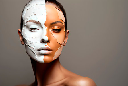 Portrait of a beautiful young woman. Beauty and skin care concepts. Generative AIの素材