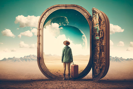 Wonderlust concept. Generative AIの素材