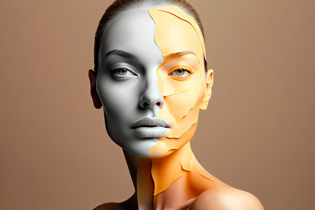 Portrait of a beautiful young woman. Beauty and skin care concepts. Generative AIの素材