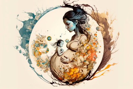 Representative illustration of motherhood concept. Generative AIの素材