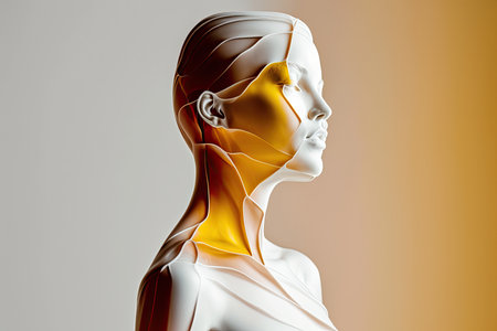 Illustration of a beautiful young woman. Beauty and skin care concepts. Generative AIの素材