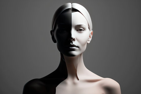 Portrait of a beautiful young woman. Beauty and skin care concepts. Generative AIの素材