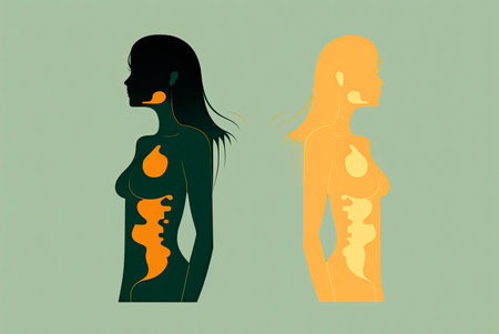 Illustration of a beautiful young woman. Beauty and skin care concepts. Generative AIの素材