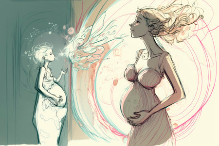 Representative illustration of motherhood concept. Generative AIの素材