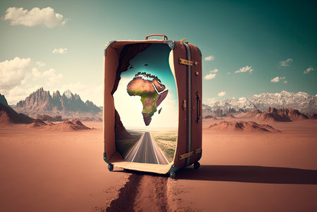 Wonderlust concept. Generative AIの素材