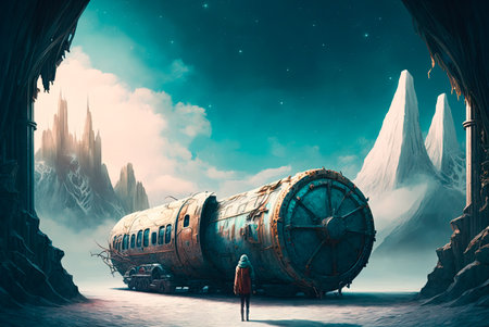 Wonderlust concept. Generative AIの素材