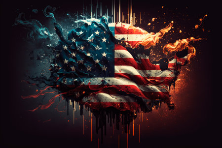 US flag concept. Generative AIの素材
