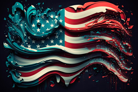 US flag concept. Generative AIの素材