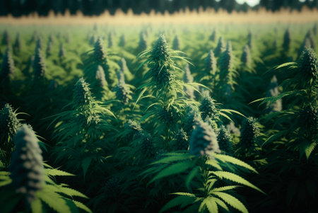 Cannabis outdoor planting. Generative AIの素材