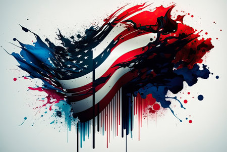 US flag concept. Generative AIの素材