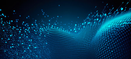 Abstract technology particles background. Network connection. Generative AIの素材