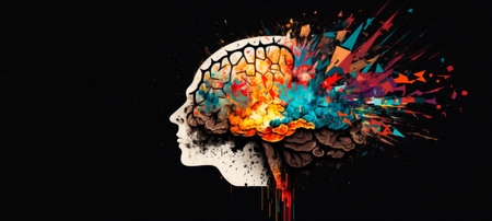Representative illustration of human brain. Intelligence concept. Generative AIの素材