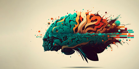 Representative illustration of human brain. Intelligence concept. Generative AIの素材