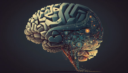 Representative illustration of human brain. Intelligence concept. Generative AIの素材