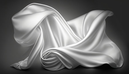 White silk fabric background. Generative AIの素材