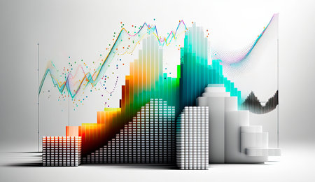Economic and financial charts and graphics. Generative AIの素材