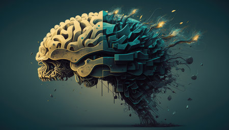 Representative illustration of human brain. Intelligence concept. Generative AIの素材